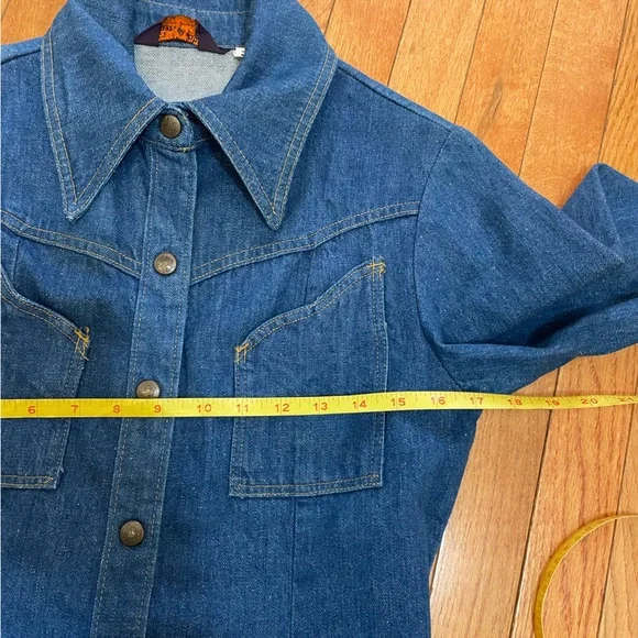 Vintage Landlubber Denim Button Down Shirt Dress S - Picture 9 of 10